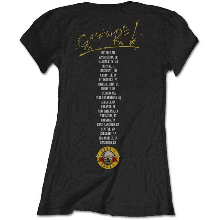 Guns N’ Roses Not In This Lifetime Tour Black Back Print Ladies T-Shirt
