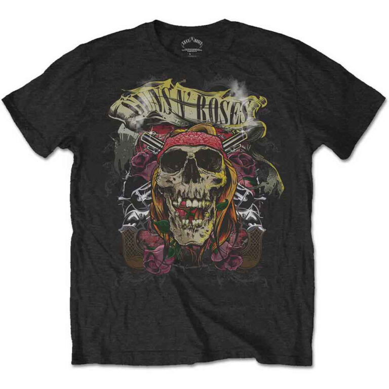 Guns N’ Roses Trashy Skull Black Back Print T-Shirt