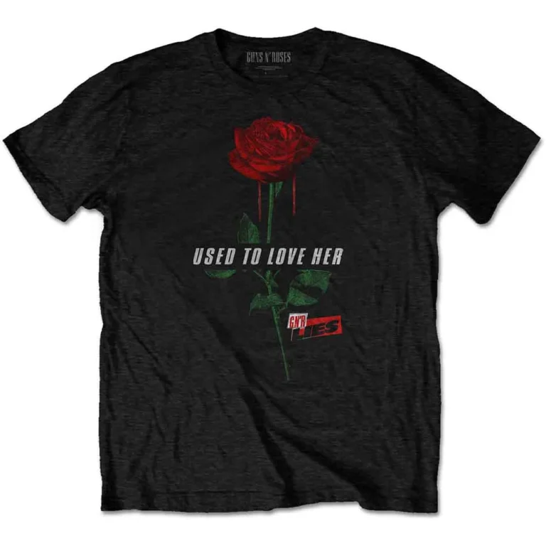 Guns N’ Roses Used to Love Her Rose Black T-Shirt