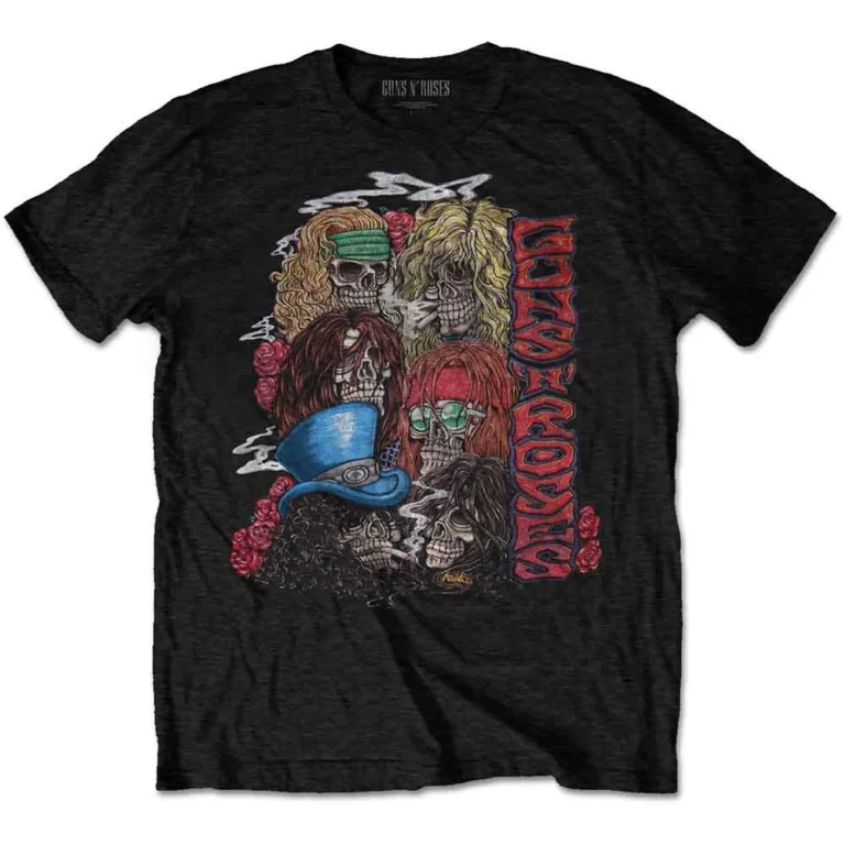 Guns N’ Roses Stacked Skulls Black T-Shirt