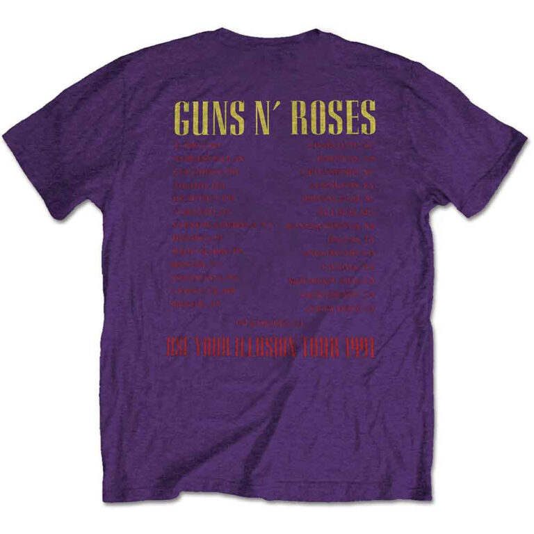 Guns N’ Roses Skull Circle Purple Back Print T-Shirt