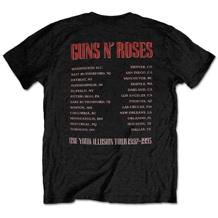 Guns N’ Roses Illusion Tour Black Back Print T-Shirt