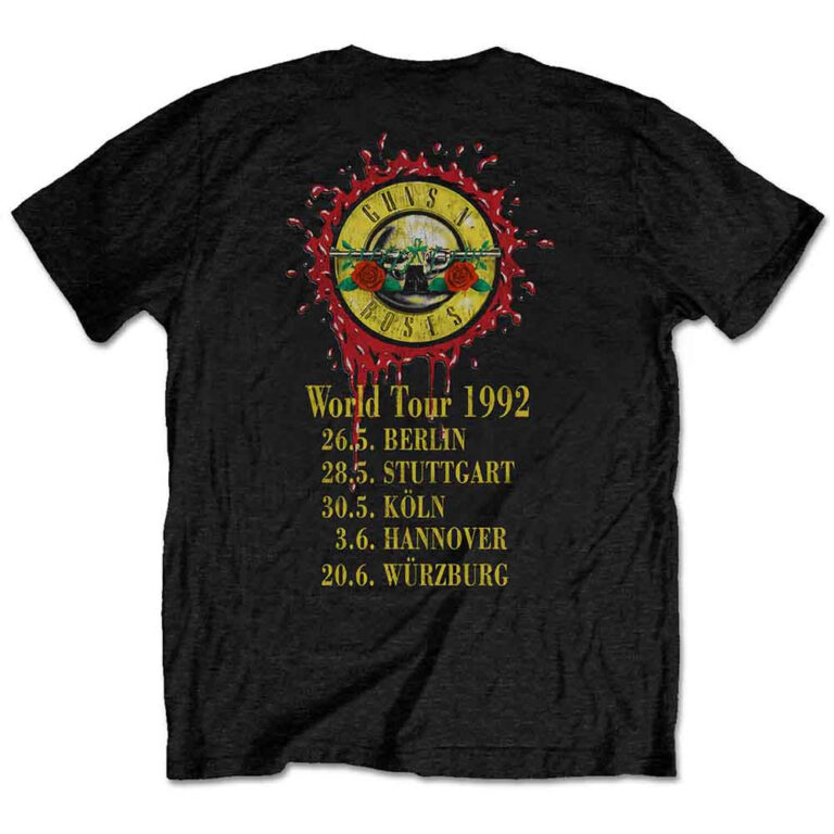 Guns N’ Roses Use Your Illusion World Tour Black Back Print T-Shirt