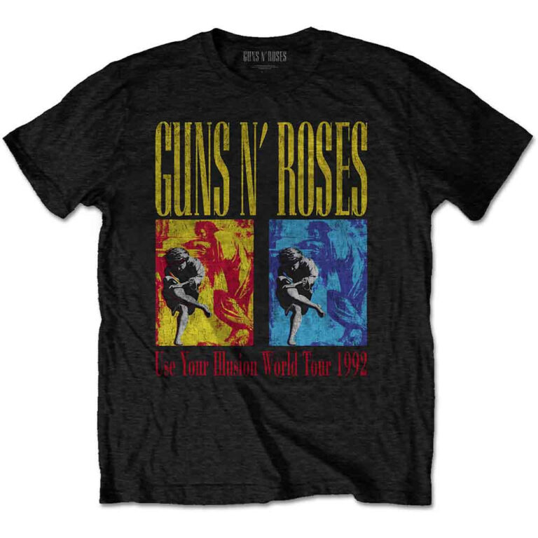 Guns N’ Roses Use Your Illusion World Tour Black Back Print T-Shirt