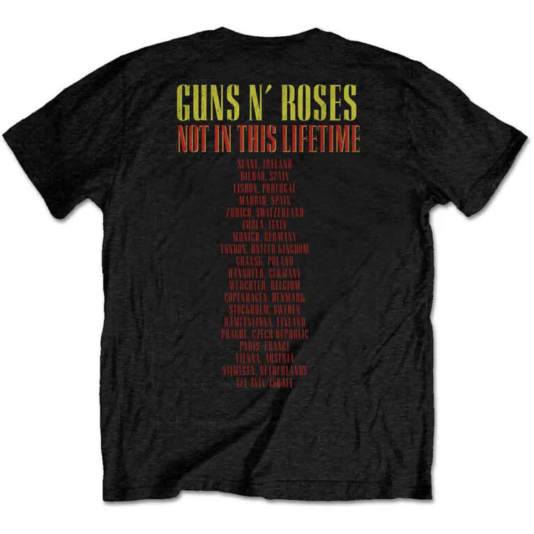 Guns N’ Roses Pistols & Roses Black Back Print T-Shirt