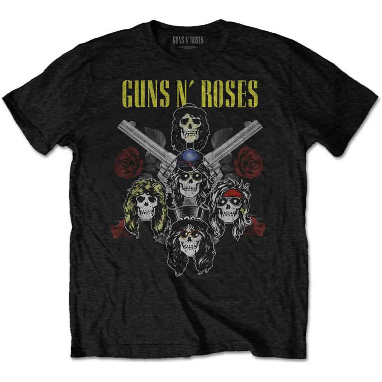 Guns N’ Roses Pistols & Roses Black Back Print T-Shirt
