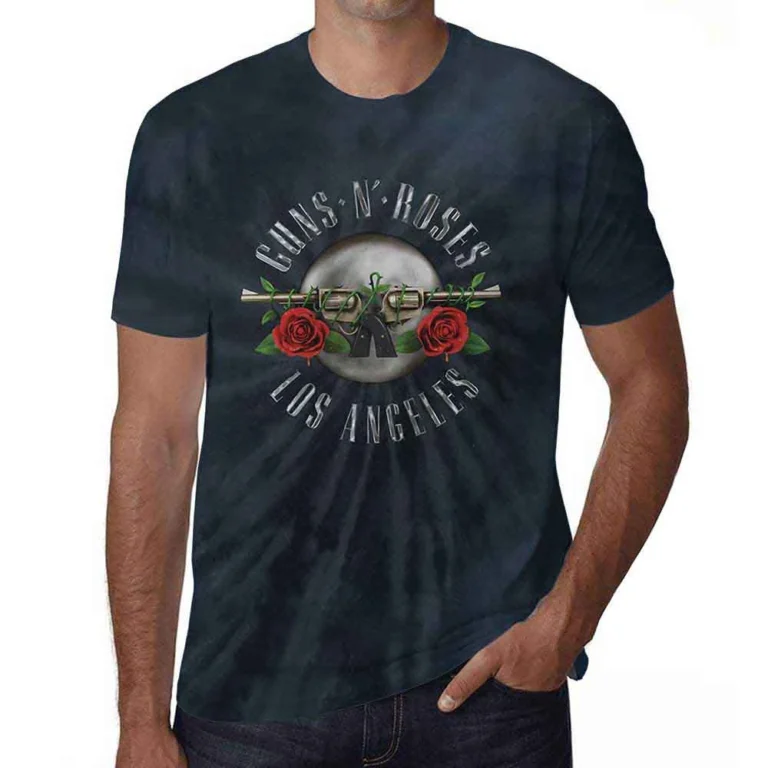 Guns N’ Roses Los Angeles Dip-Dye On Black Wash Collection T-Shirt