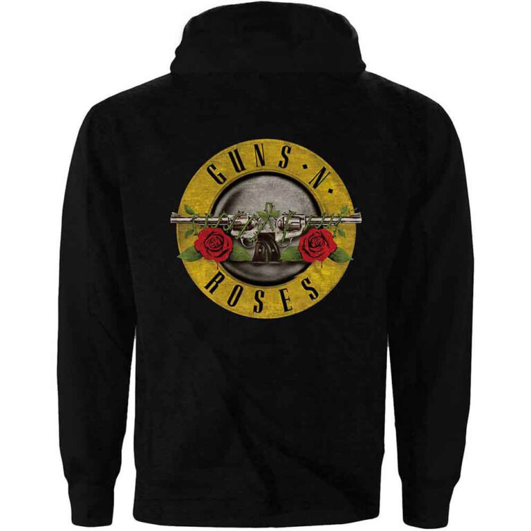 Guns N’ Roses Classic Logo Black Back Print Ladies Zip Hoodie