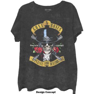 Guns N' Roses Appetite Washed Dip-Dye On Black Wash Collection T-Shirt