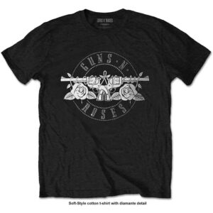Guns N' Roses Circle Logo Black Embellished T-Shirt