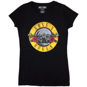 Guns N' Roses Classic Bullet Logo Black Skinny Fit Ladies T-Shirt
