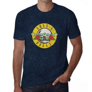 Guns N' Roses Classic Logo Navy Blue Wash Collection T-Shirt