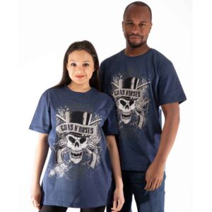 Guns N' Roses Faded Skull Blue T-Shirt