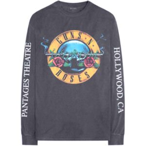 Guns N' Roses Hollywood Tour Charcoal Grey Back & Sleeve Print Long Sleeve T-Shirt
