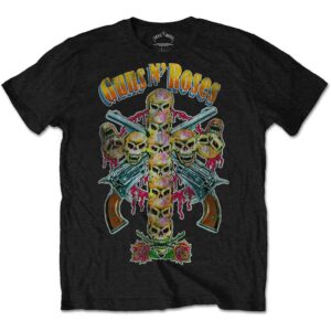 Guns N' Roses Skull Cross 80s Black T-Shirt