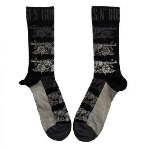 Guns N' Roses Unisex Monochrome Pistols Black UK Size 7 - 11 Ankle Socks