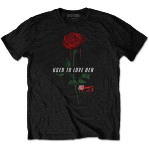 Guns N' Roses Used to Love Her Rose Black T-Shirt