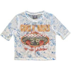 Guns N' Roses Welcome To The Jungle LV White Mesh Ladies Crop Top
