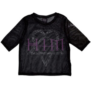 HIM Heartagram & Logo Black Mesh Ladies Crop Top