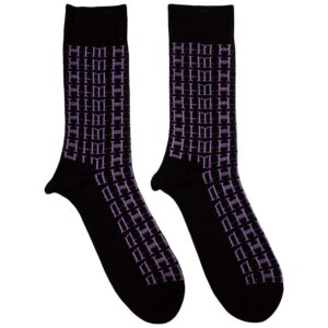 HIM Unisex Logo Repeat Black UK Size 7 - 11 Ankle Socks
