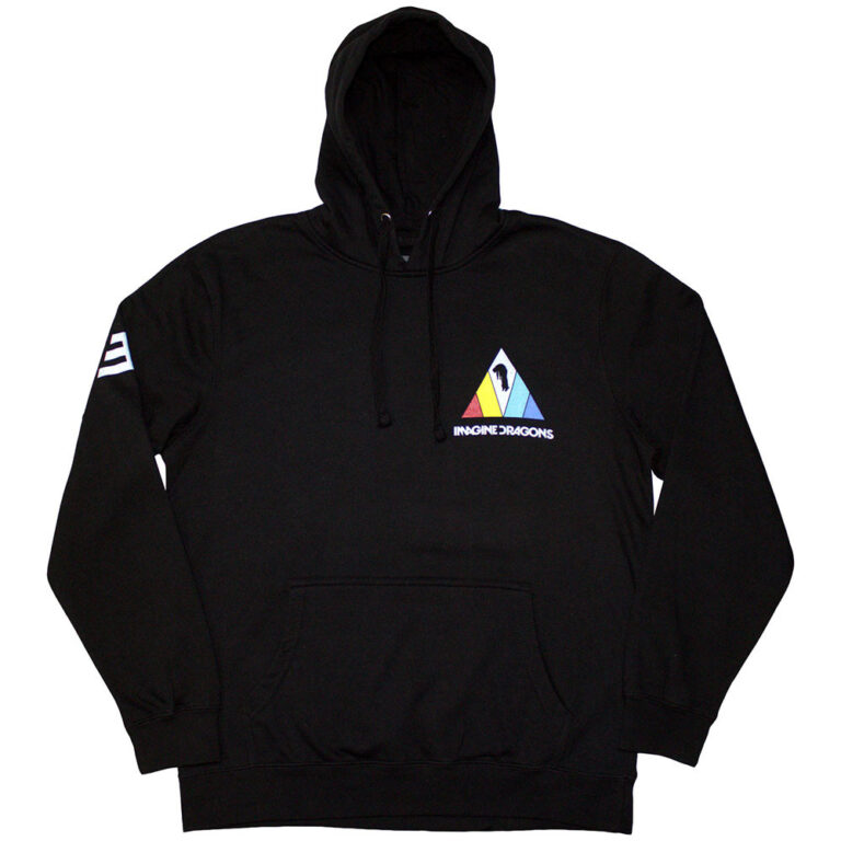 Imagine Dragons Triangle (Black) (Back & Sleeve Print) Pullover Hoodie