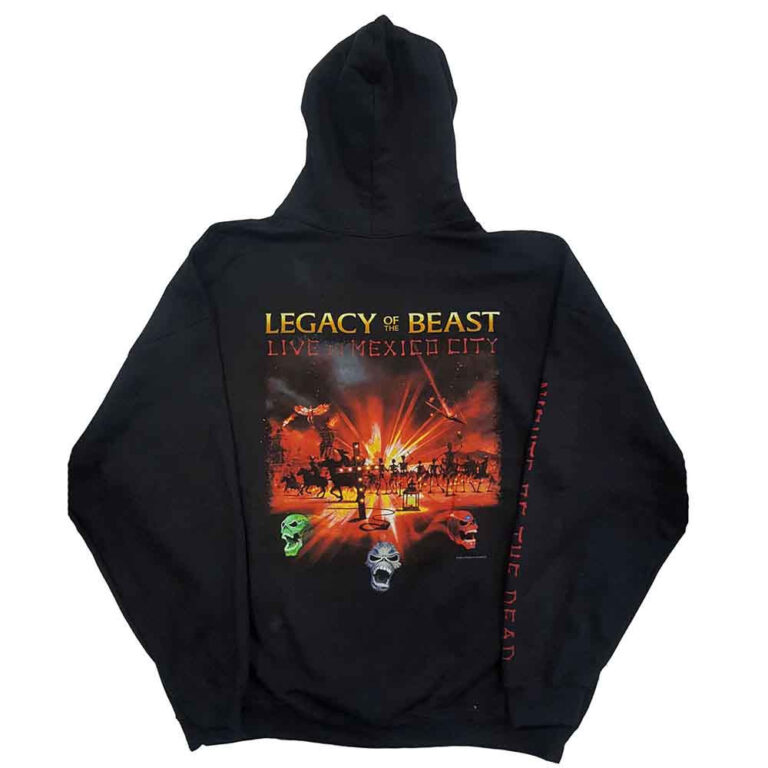 Iron Maiden Nights Of The Dead (Black) (Back & Sleeve Print) Pullover Hoodie