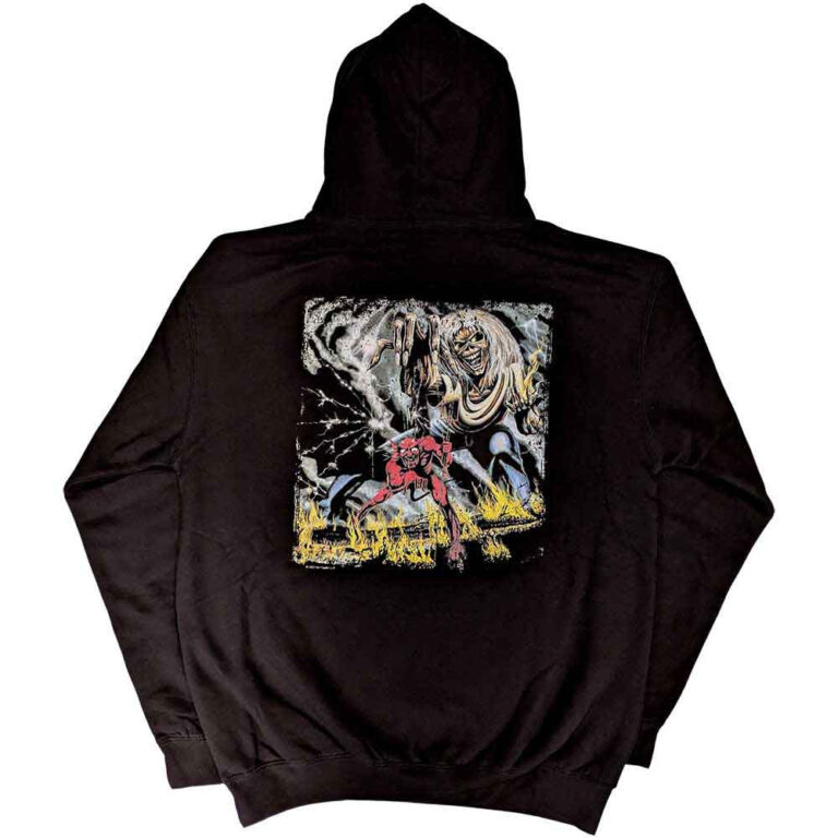 Iron Maiden Number Of The Beast Vintage Logo Faded Edge Album Pullover Hoodie
