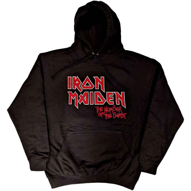 Iron Maiden Number Of The Beast Vintage Logo Faded Edge Album Pullover Hoodie