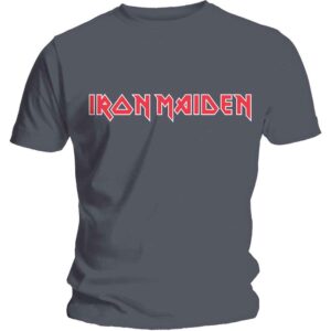Iron Maiden Classic Logo Charcoal Grey T-Shirt