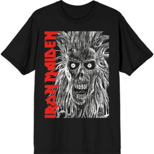 Iron Maiden Eponymous Face Red Logo Black T-Shirt