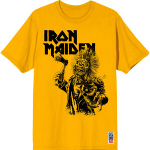 Iron Maiden Est. 1975 Eddie Axe Graphic Yellow T-Shirt