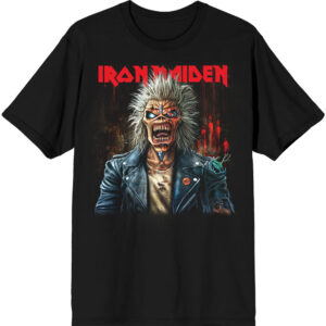 Iron Maiden Est. 1975 Eddie Scream Portrait Black Back Print T-Shirt
