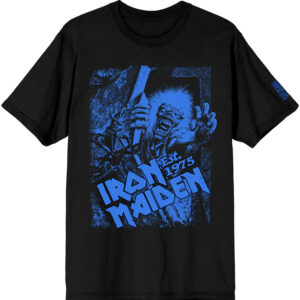 Iron Maiden Est. 1975 No Prayer Grave Blue Black Sleeve Print T-Shirt