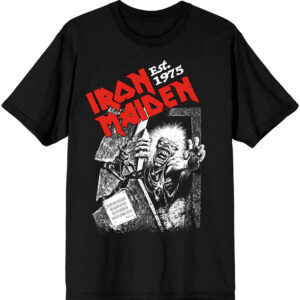 Iron Maiden Est. 1975 No Prayer Grave Red Logo Black T-Shirt