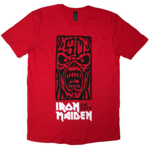 Iron Maiden Est. 1975 Stamp Logo Black Red T-Shirt