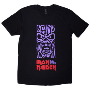 Iron Maiden Est. 1975 Stamp Logo Purple Black T-Shirt