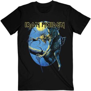 Iron Maiden Fear of the Dark Oval Eddie Moon Black Back Print T-Shirt