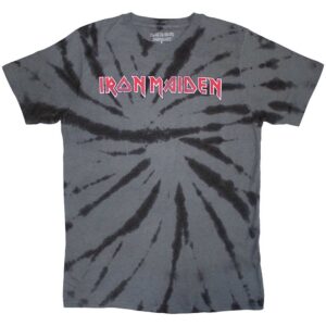 Iron Maiden Logo Charcoal Grey Wash Collection T-Shirt