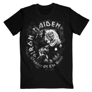 Iron Maiden Number Of The Beast Grey Tone Black T-Shirt