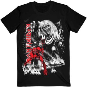 Iron Maiden Number Of The Beast Jumbo Black Back Print T-Shirt