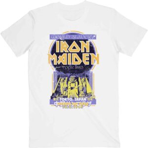 Iron Maiden Powerslave Japan Flyer White T-Shirt