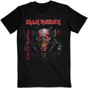 Iron Maiden Senjutsu Black Cover Vertical Logo Black T-Shirt