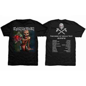 Iron Maiden The Book of Souls European Tour V.1 Black Back Print T-Shirt