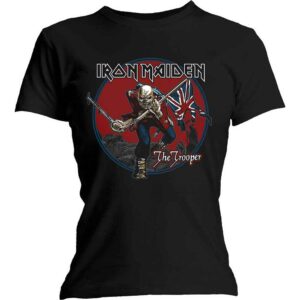 Iron Maiden Trooper Red Sky Black Ladies T-Shirt