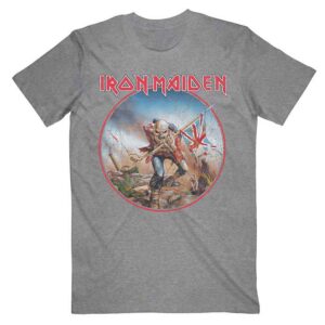 Iron Maiden Trooper Vintage Circle Grey T-Shirt