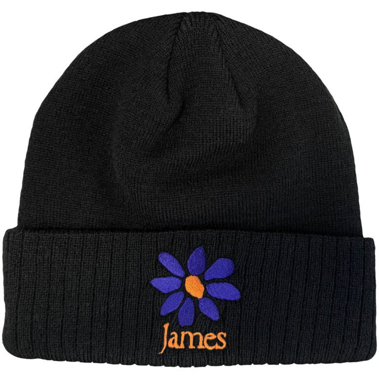 James Orange Logo Purple Daisy Beanie Hat