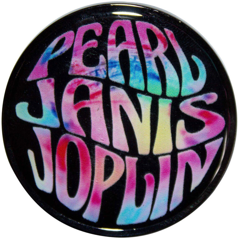 Janis Joplin Pearl Emblem Colour Pin Badge