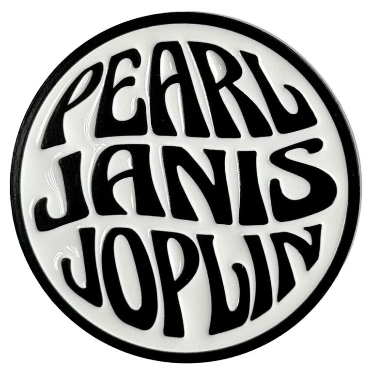 Janis Joplin Pearl Emblem Mono Pin Badge