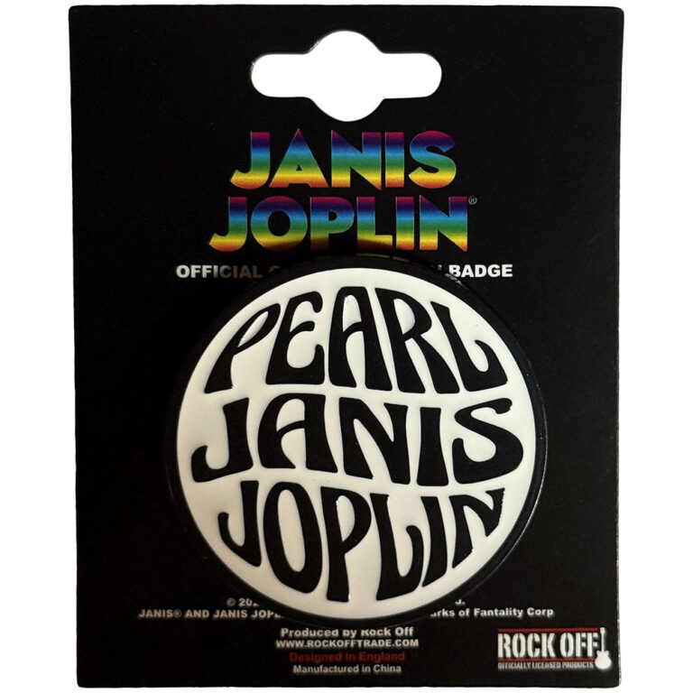 Janis Joplin Pearl Emblem Mono Pin Badge