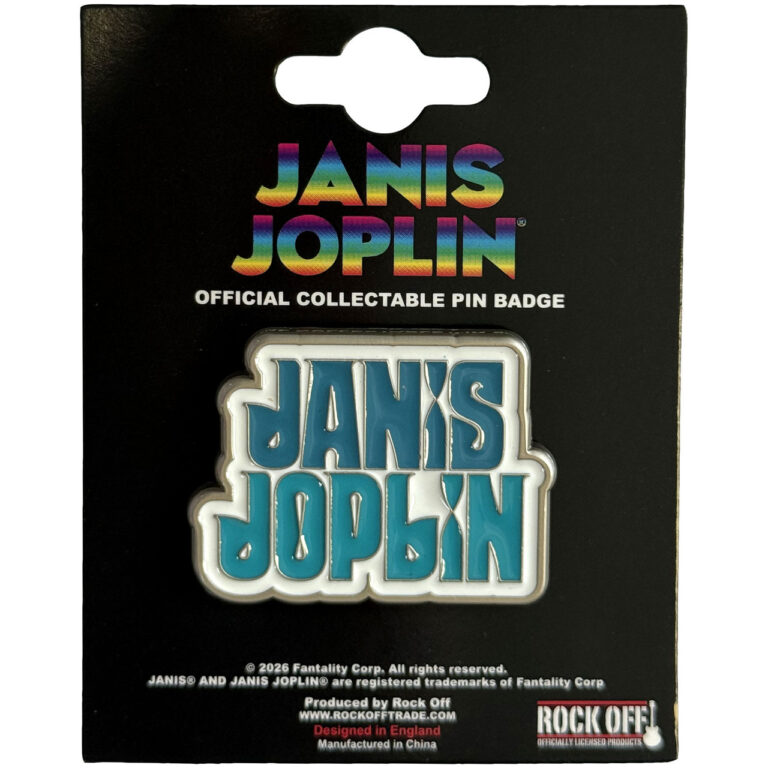 Janis Joplin Stacked Logo Pin Badge